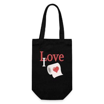Love role with heart - Gift Bag for Bottles - black - Front
