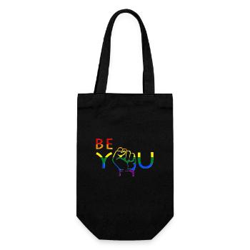 Be You Pride Fist Rainbow - Geschenkbeutel für Flaschen - Schwarz - Vorne