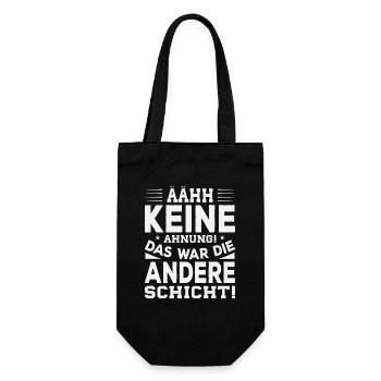 Das war die andere schicht - Geschenkbeutel für Flaschen - Schwarz - Vorne