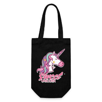 Süßer Unicorn Pastelltraum - Geschenkbeutel für Flaschen - Schwarz - Vorne