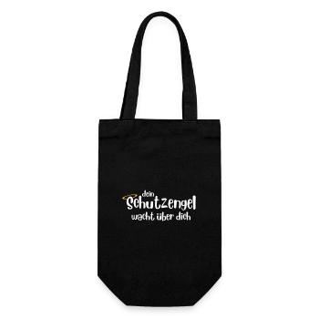 Dein Schutzengel wacht über dich - Baby - Kind - Geschenkbeutel für Flaschen - Schwarz - Vorne