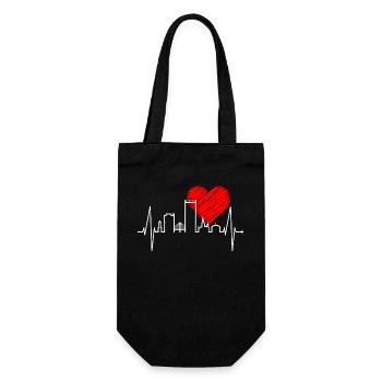 Bonn skyline heartbeat Bonn I love my Bonn - Gift Bag for Bottles - black - Front