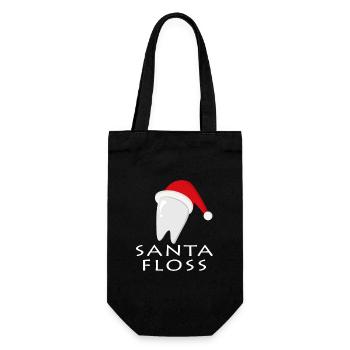 Santa Floss Zahnweihnachtslogo - Geschenkbeutel für Flaschen - Schwarz - Vorne