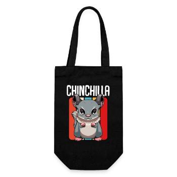 Chinchilla Pop Art Panel - Geschenkbeutel für Flaschen - Schwarz - Vorne