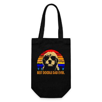 Mens Vintage Goldendoodle Dad Bester Doodle Dad aller Zeiten - Geschenkbeutel für Flaschen - Schwarz - Vorne