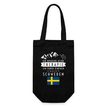 Ich brauche keine Therapie Schweden Spruch - Geschenkbeutel für Flaschen - Schwarz - Vorne