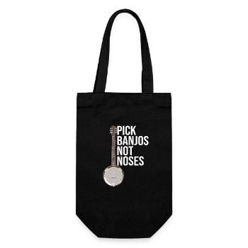 Banjo - Pick Banjos Not Noses - Gift Bag for Bottles - black - Front