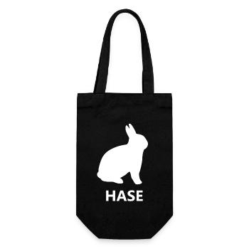 Hase - Geschenkbeutel für Flaschen - Schwarz - Vorne