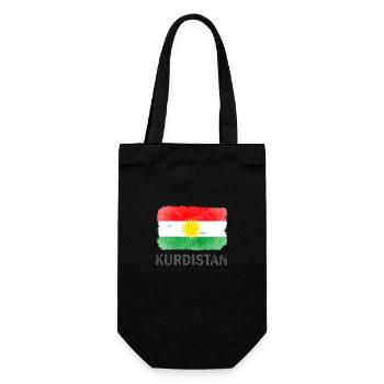 Kurdistan Flagge Aquarell Sonne - Geschenkbeutel für Flaschen - Schwarz - Vorne