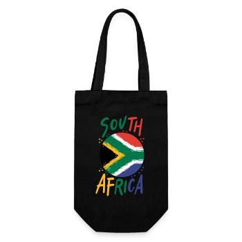 Südafrika - Geschenkbeutel für Flaschen - Schwarz - Vorne