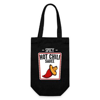 Illustration de sauce pimentée épicée - Sac à bouteille - noir - Devant