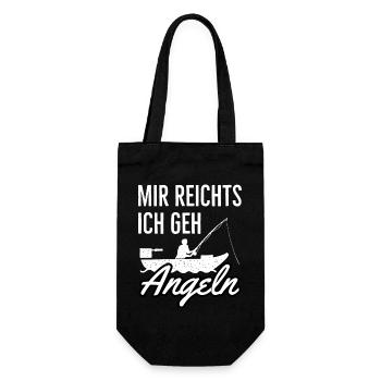 Mir reicht’s ich geh angeln Lustiger Spruch - Geschenkbeutel für Flaschen - Schwarz - Vorne