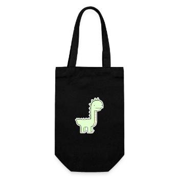 Pastel Green Dino Cartoon - Gift Bag for Bottles - black - Front