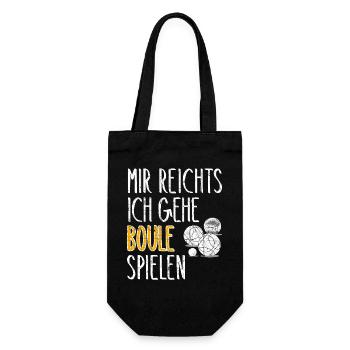 Mir reichts ich gehe Boule spielen Boccia Kugeln - Geschenkbeutel für Flaschen - Schwarz - Vorne