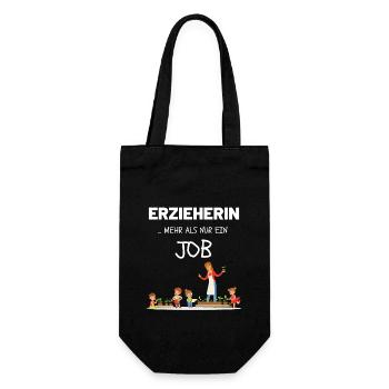 Erzieherin Geschenk Mehr als nur ein Job Witzig - Geschenkbeutel für Flaschen - Schwarz - Vorne