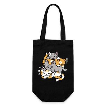 Katzen Kätzchen - Geschenkbeutel für Flaschen - Schwarz - Vorne