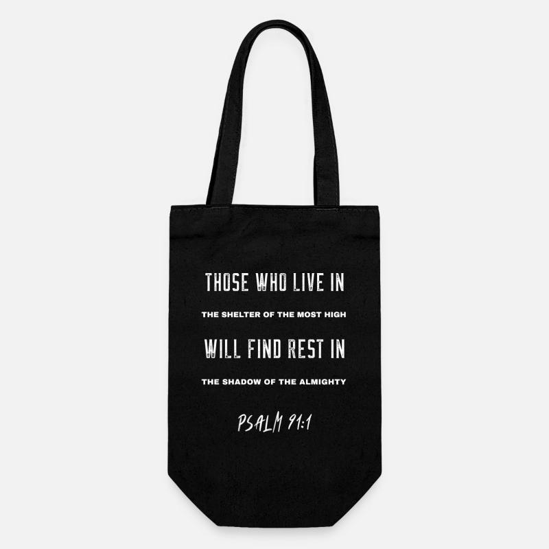Schutz des Allerhöchsten: Psalm 91,1 - Geschenkbeutel für Flaschen - Schwarz