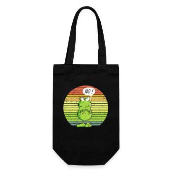 Nö Frosch - Nein - Nö - Einfach Nö - Geschenkbeutel für Flaschen - Schwarz - Vorne
