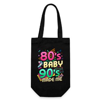 80s 90s Music Party Birthday - Gift Bag for Bottles - black - Front