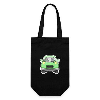 Cheerful green wagon front view - Gift Bag for Bottles - black - Front