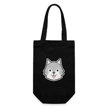 Happy Husky Head Sticker - Gift Bag for Bottles - black - Front
