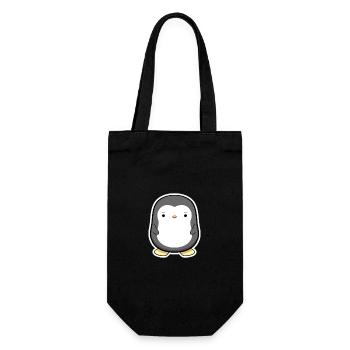 Autocollant de dessin animé du petit manchot - Sac à bouteille - noir - Devant