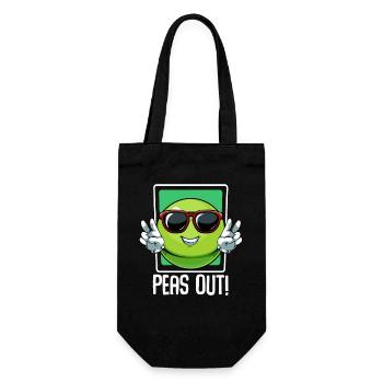 Limette Peace Out Cartoon - Geschenkbeutel für Flaschen - Schwarz - Vorne