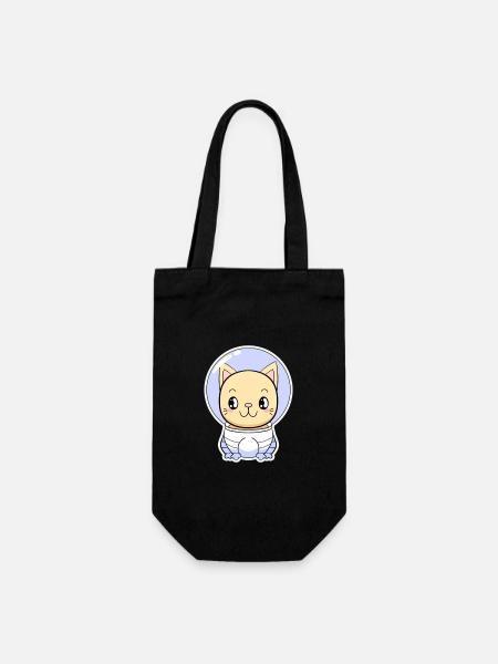 Cat en astronaute dans un casque spatial - Sac à bouteille - noir