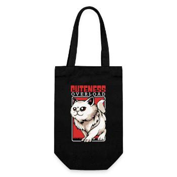 Katzen Cuteness Überfluss - Geschenkbeutel für Flaschen - Schwarz - Vorne