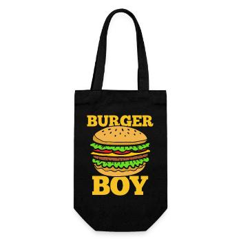 Burger Boy – Funny Fast Food Design - Gift Bag for Bottles - black - Front