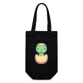 Small dinosaur made of egg - Gift Bag for Bottles - black - Front