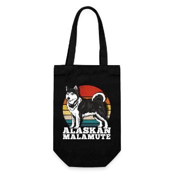 Alaskan Malamute Dog Lover Rétro - Sac à bouteille - noir - Devant