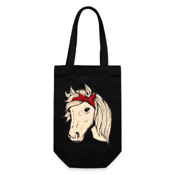 Tête de cheval avec chiffon cavalier cavalier cadeau cheval - Sac à bouteille - noir - Devant