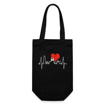 Barcelone Skyline Heartbeat Fan de la Sagrada Familia - Sac à bouteille - noir - Devant