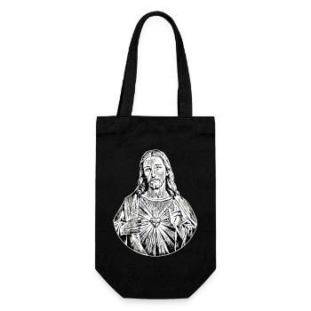 Black Jesus Christ * Schwarzer Jesus Christus - Geschenkbeutel für Flaschen - Schwarz - Vorne