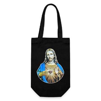 Jesus Christ * Jesus Christus Retro Style - Geschenkbeutel für Flaschen - Schwarz - Vorne