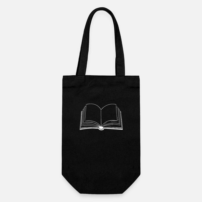 Bücher offenes Buch - Geschenkbeutel für Flaschen - Schwarz