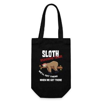 Funny Sloth Running Team Design - Gift Bag for Bottles - black - Front