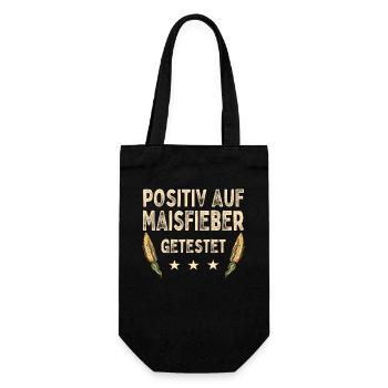 Positiv Auf Maisfieber Getestet Mais Maisernte - Geschenkbeutel für Flaschen - Schwarz - Vorne