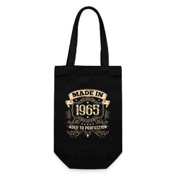 1965 Geburtstag Made in 1965 aged to perfection - Geschenkbeutel für Flaschen - Schwarz - Vorne