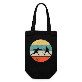 Fencing Fencer Retro - Gift Bag for Bottles - black - Front