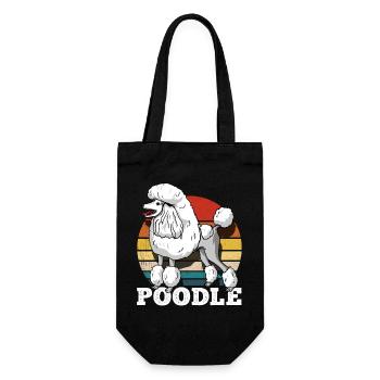 Retro Pudel - Geschenkbeutel für Flaschen - Schwarz - Vorne