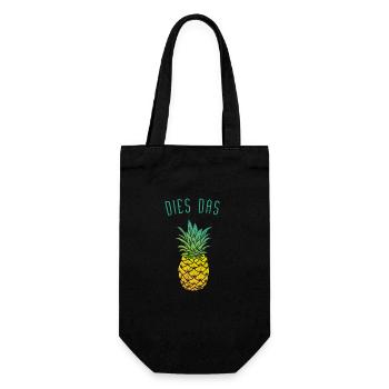 dies das Ananas - Geschenkbeutel für Flaschen - Schwarz - Vorne
