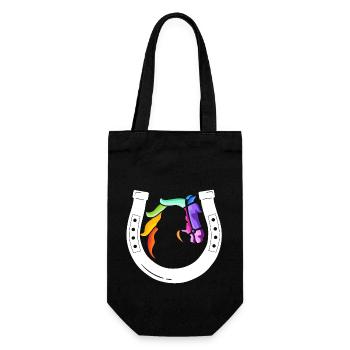Rainbow Receiver Horseshoe - Gift Bag for Bottles - black - Front