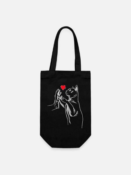 Stubentiger Cat Cat Cats Meow Cat Love - Gift Bag for Bottles - black