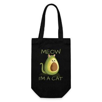 Cat cats motif Meow in a cat avocado vegan - Gift Bag for Bottles - black - Front