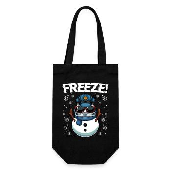 Kapitän Frost Schneemann Polizei Weihnachten - Geschenkbeutel für Flaschen - Schwarz - Vorne