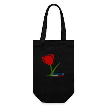 Rose Italien Italienischer Dradeau - Geschenkbeutel für Flaschen - Schwarz - Vorne