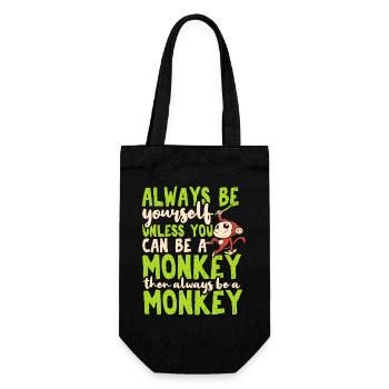 Monkey - Gift Bag for Bottles - black - Front