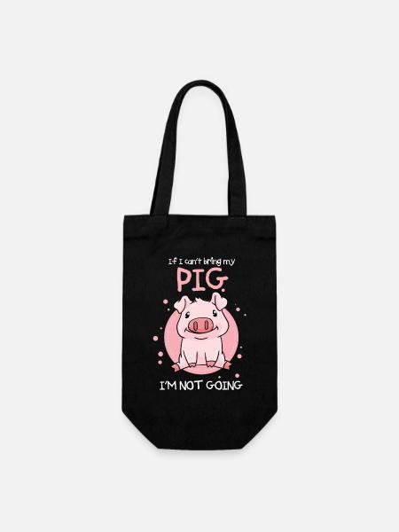 Pig Piggy Piglet - Gift Bag for Bottles - black